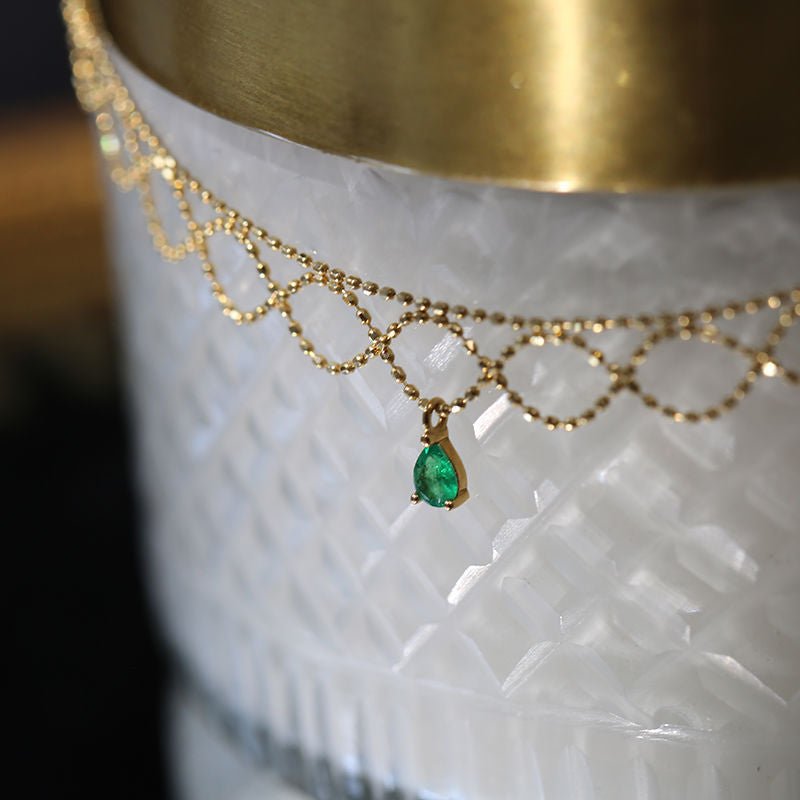 Grace S925 Silver Victorian Emerald Gold Chocker Necklace | Vintage InspiredNecklaces_Gold_Emerald Green_christmas_date night