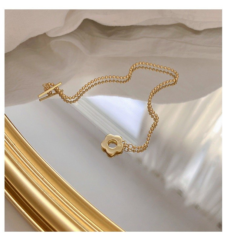 Nora S925 Silver Baroque Bracelet w. Pearl + Gold Beads Chain | Minimalist ChicBracelets_Gold Chain Only_Gold_dainty_bracelet_engraved_bracelet