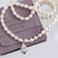 Victorian white pearl chain necklace for women