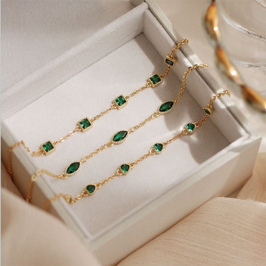 emerald love bracelets vintage antique design 