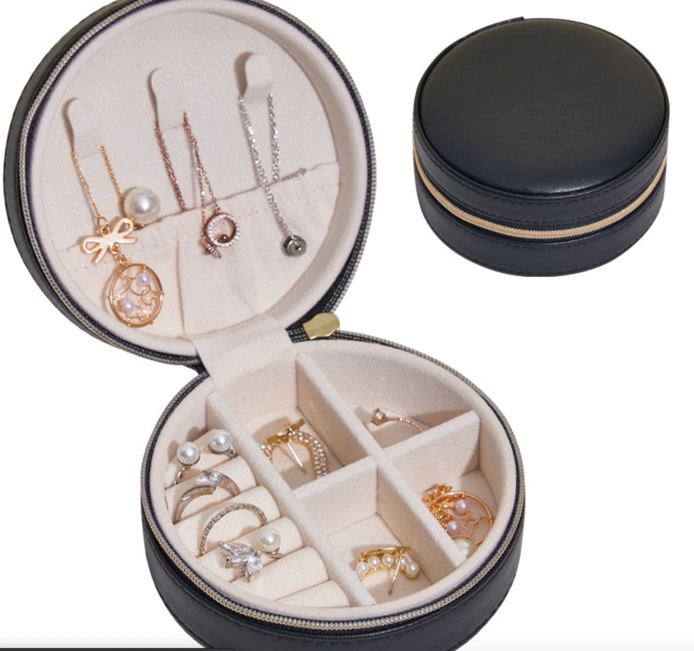 minimalist jewelry box interior in black & gold  color