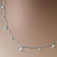 White clear cubic zircon gems jewels in silver chain
