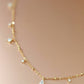 White clear cubic zircon gems jewels in gold chain