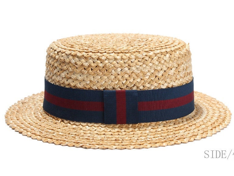 Stylish Unisex Boater Hat, Summer Straw Sun Hat for Men & Women