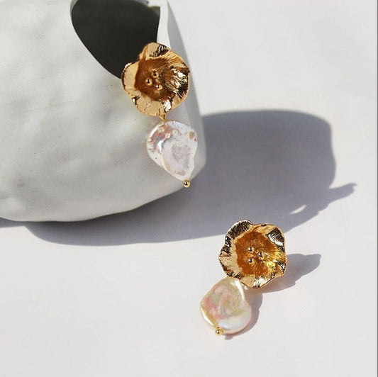 baroque pearl earrings vintage jewelry