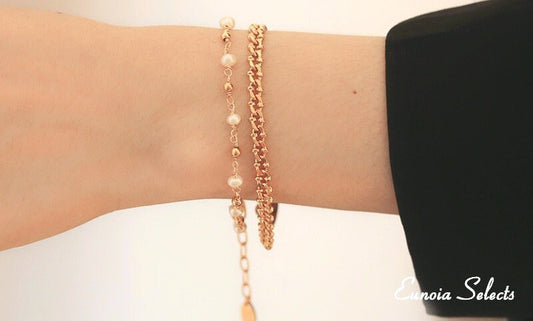 antique pearl bracelet gold chain 