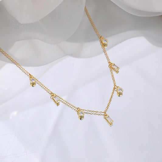 clear diamond stone necklace for women 