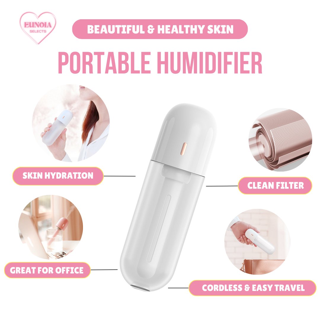 AQUA Portable Nano Mist Humidifier - Skin Hydration Spa for Home/ Office UsePortable Humidifiers_White__Beauty_comfort travel