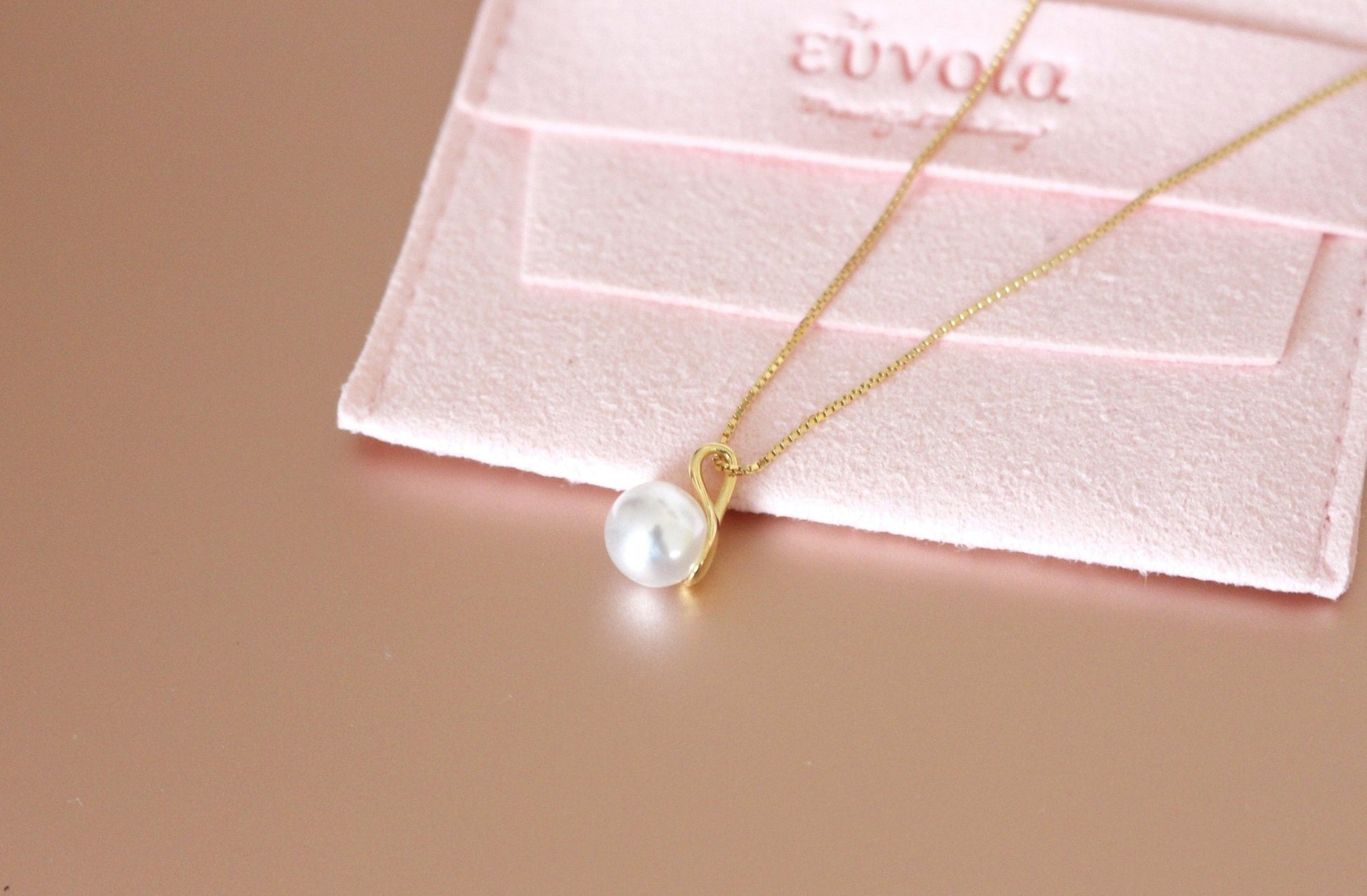 S925 Silver Necklace w. Dainty Floating Pearl Pendant | Minimalist ChicNecklaces_Gold_Pearl White_back_to_school_neck_birthday_necklace