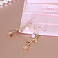 Cute 14k Gold & Pearl Statement Earrings w. Rose Stalk | Minimalist ChicEarrings_Gold_Pearl White_14k Gold_back_to_school