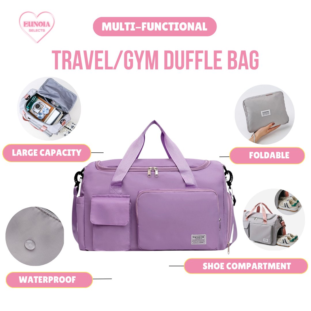 AVA Best Duffel Bag for International/ Overnight Travel & Gym - Waterproof, LightweightTravel Duffle Bags_Purple__gym bags_Stylish Travel