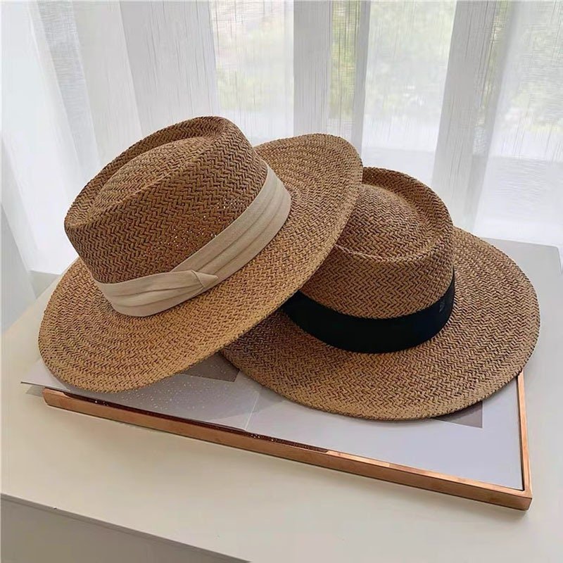 Summer Hat, Adjustable Size w. White or Black Band | Summer CollectionSummer Sun Hat_Black__bali_straw_sun_hat__bali_style_hat