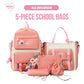 Cute Bunny Best Elementary Backpack - 5 Piece Preschool Bookbag SetBackpacks_Pink__Backpacks_