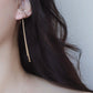 Dangling 14k Gold Fill Earrings w. Long String Tassel | Minimalist ChicEarrings_7 cm_Gold_14k Gold_classy_earrings