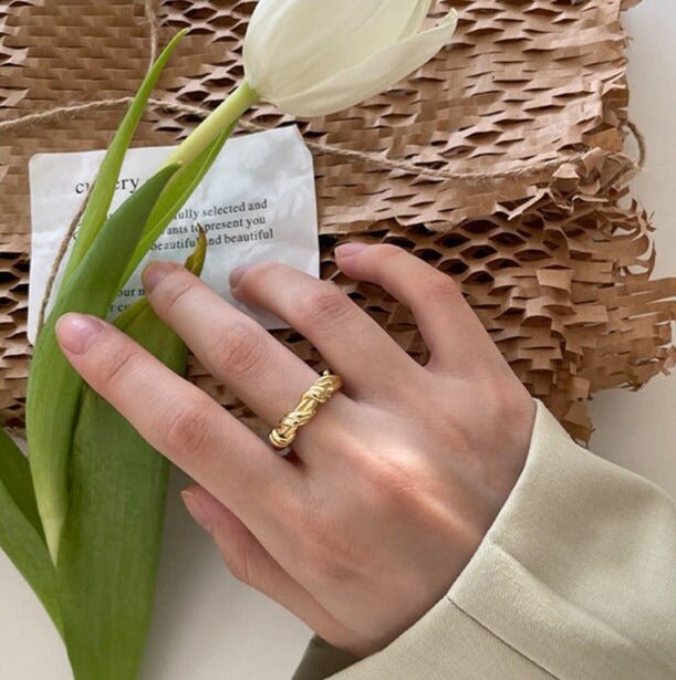 Eléa Twisted Knot Statement Ring, French Girl Aesthetic | Minimalist ChicRings_Gold__france_jewelry_french_design_ring