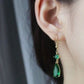 Emerie S925 Silver Emerald Green Dangle Earrings, Teardrop Gems | Vintage InspiredEarrings_Gold_White_birthday_gift_women_cubic_zircon_earring