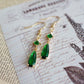 Emerie S925 Silver Emerald Green Dangle Earrings, Teardrop Gems | Vintage InspiredEarrings_Gold_White_birthday_gift_women_cubic_zircon_earring