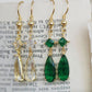 Emerie S925 Silver Emerald Green Dangle Earrings, Teardrop Gems | Vintage InspiredEarrings_Gold_White_birthday_gift_women_cubic_zircon_earring