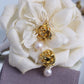 Frances 18k Gold Plated Rose & Pearl Baroque Statement Earrings | Vintage InspiredEarrings_Gold_Pearl White_18k Gold_back_to_school