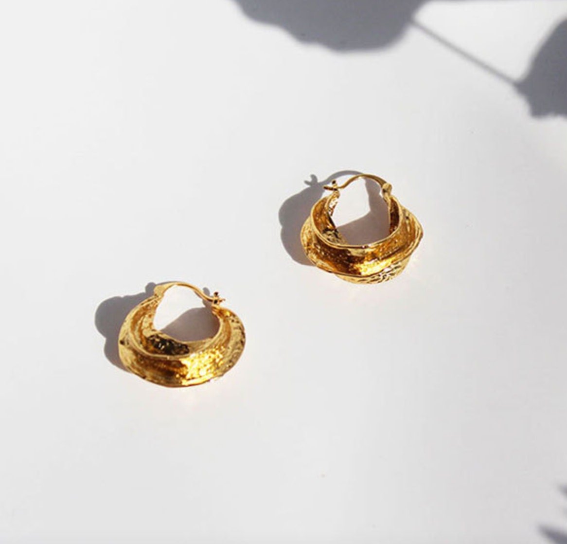 Gloria S925 Silver Gold Plated Chunky Dangle Hoop Earrings | Minimalist ChicEarrings_Gold__african_earrings_big_earrings