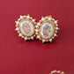 Leighton 14K Gold Plated Pearl & Gem Earrings Victorian Design | Vintage InspiredEarrings_Gold_Pink_14k Gold_antique_accessory