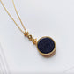 Luna 14k Gold Medallion Necklace, Moon Phase Blue Sandstone Pendant | Sparkle ShineNecklaces_Gold_Black_14k Gold_celestial_necklace