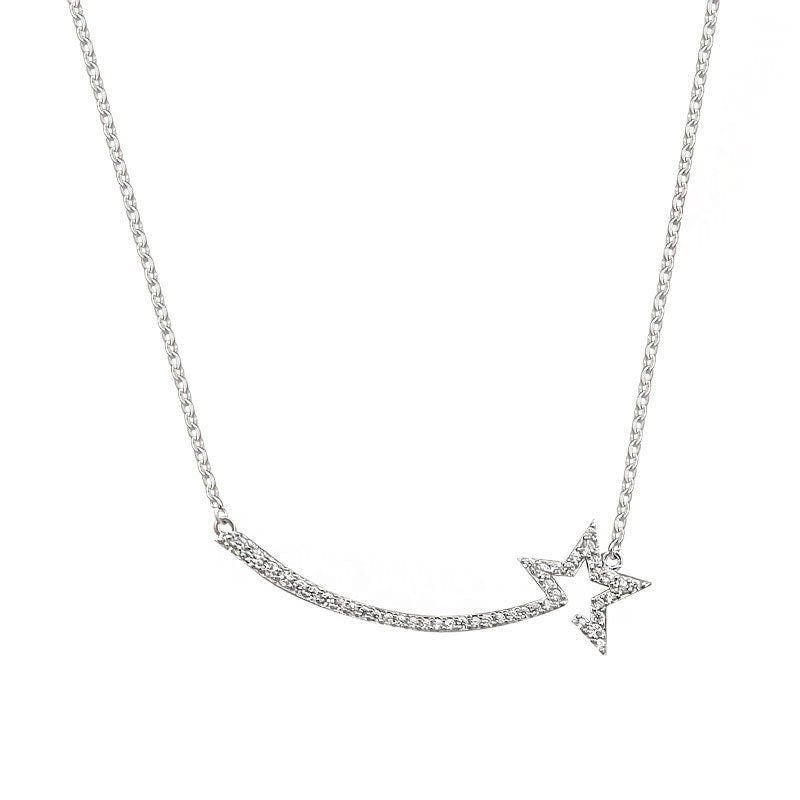 Make Your Wish S925 Silver Shooting Star Necklace, Meteorite Pendant | Sparkle ShineNecklaces_Gold_White_celestial_necklace_charm_necklace