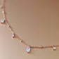 Mera S925 Silver Emerald Pendant Necklace, Dainty Dangle Green Charms✨ | Vintage InspiredNecklaces_Rose Gold_White_antique_necklace_birthday_gift_women