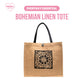 MIA Bohemian Linen Tote Bag - Large Capacity Chic Purse for EverydayTote Bags_Black Flower__Fashion Bags_Stylish Travel