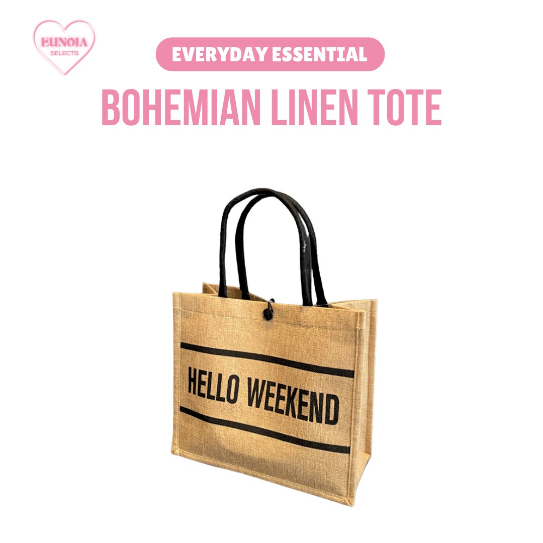 MIA Bohemian Linen Tote Bag - Large Capacity Chic Purse for EverydayTote Bags_Hello Weekend__Fashion Bags_Stylish Travel