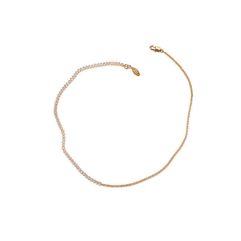 Mila 18K Gold Vermeil Tennis Necklace, Simple Luxury Cubic Zirconia | Classy ModernNecklaces_Gold_White_18k Gold_birthday_gift_women