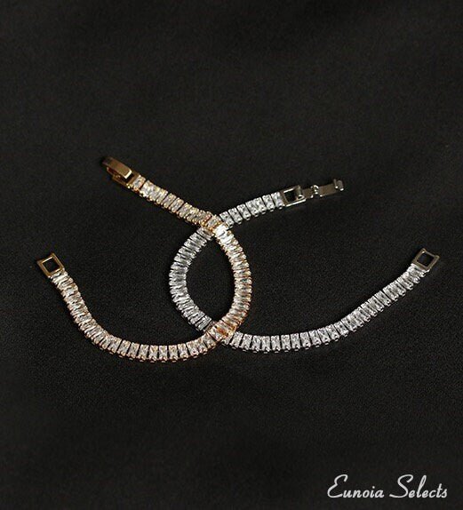 Milan 18k Alluring Tennis Bracelet, Gold Vermeil Chunky Cubic Zirconia | Classy ModernBracelets_Gold_White_18k Gold_affordable_jewelry