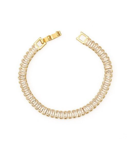 Milan 18k Alluring Tennis Bracelet, Gold Vermeil Chunky Cubic Zirconia | Classy ModernBracelets_Gold_White_18k Gold_affordable_jewelry