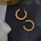 Millie 14k Gold Plated Twisted Hoops Earrings | Vintage InspiredEarrings_Gold__14k Gold_back_to_school