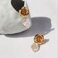 Penelope 18k Gold Plated Baroque Earrings w. Large Flower & Pearl | Vintage InspiredEarrings_Gold_Pearl White_18k Gold_back_to_school