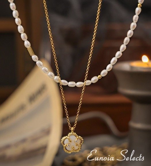 Priscilla 18K Gold Vermeil Pearl Chain & Charming Medallion Necklace | Classy ModernNecklaces_Floral Pendant Only_Gold_18k Gold_Antique_necklace