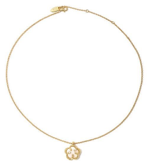 Priscilla 18K Gold Vermeil Pearl Chain & Charming Medallion Necklace | Classy ModernNecklaces_Floral Pendant Only_Gold_18k Gold_Antique_necklace