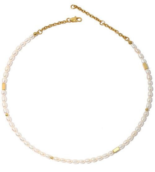 Priscilla 18K Gold Vermeil Pearl Chain & Charming Medallion Necklace | Classy ModernNecklaces_Pearl Chain Only_Gold_18k Gold_Antique_necklace