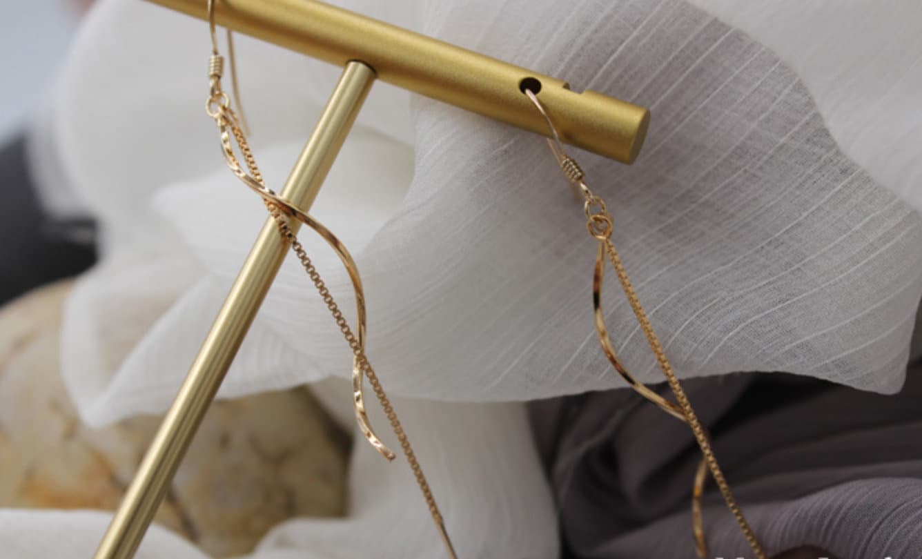 Remi 14k Gold Fill Earrings w. Long Gold String Tassel | Minimalist ChicEarrings_Gold__14k Gold_classy_earrings