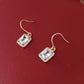 Scarlett 14K Gold Plated Earrings w. White Cubic Zirconia Gems Jewels | Vintage InspiredEarrings_Gold_White_14k Gold_antique_accessory