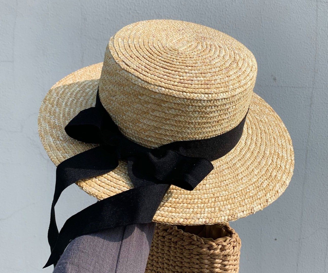 Summer Hats Adjustable Panama Style Hat W. Wide Brim Beach Hat Black