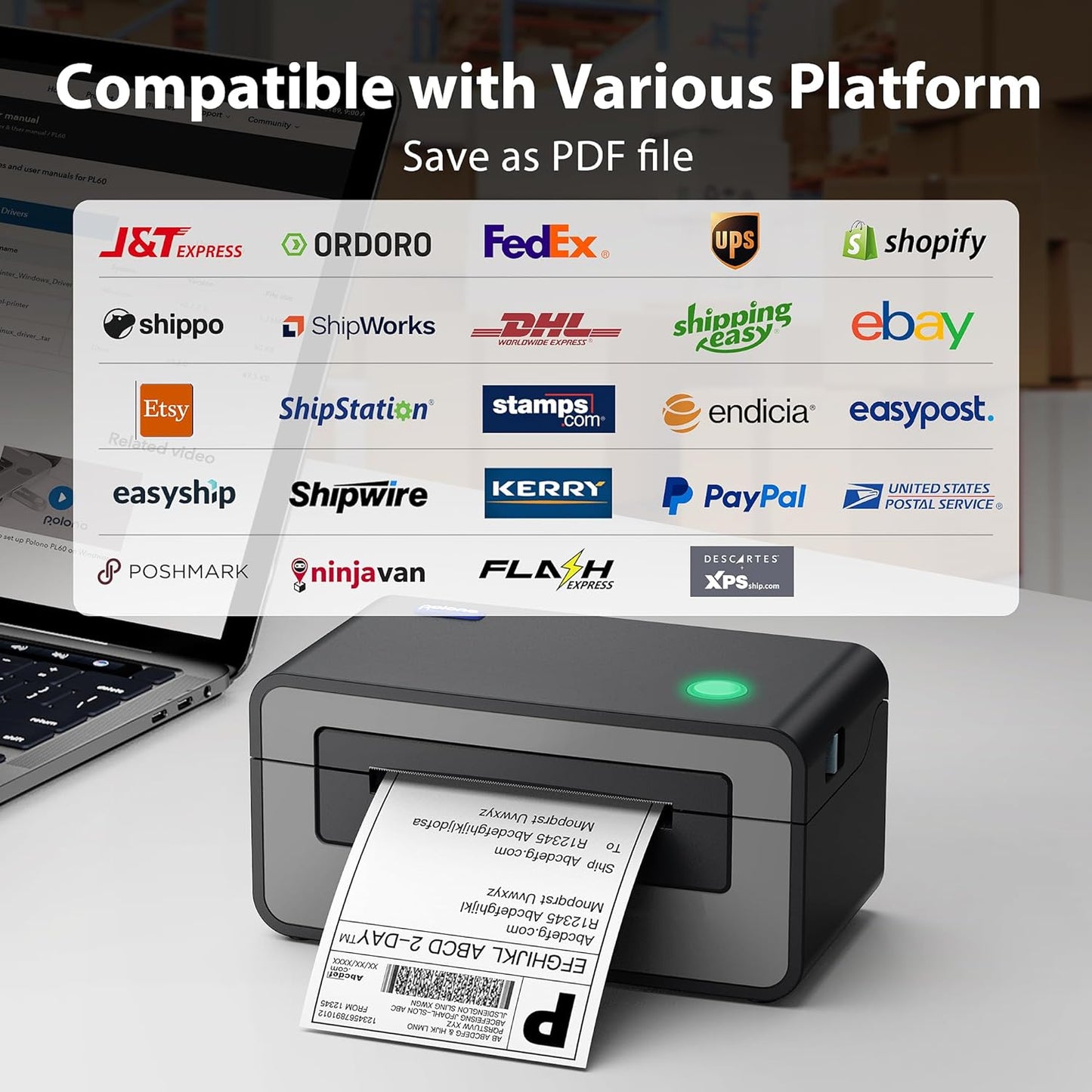 Ponolo Thermal Label Printer for eCommerce Business｜No Ink Needed