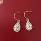 Victoria 14K Gold Plated Oval White Sparkly Gems | Vintage InspiredEarrings_Silver_White_14k Gold_antique_accessory