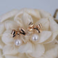 Vivienne S925 Silver Earrings w. Golden Bow & Pearl | Vintage InspiredEarrings_Gold_Pearl White_dangle_earrings_date night