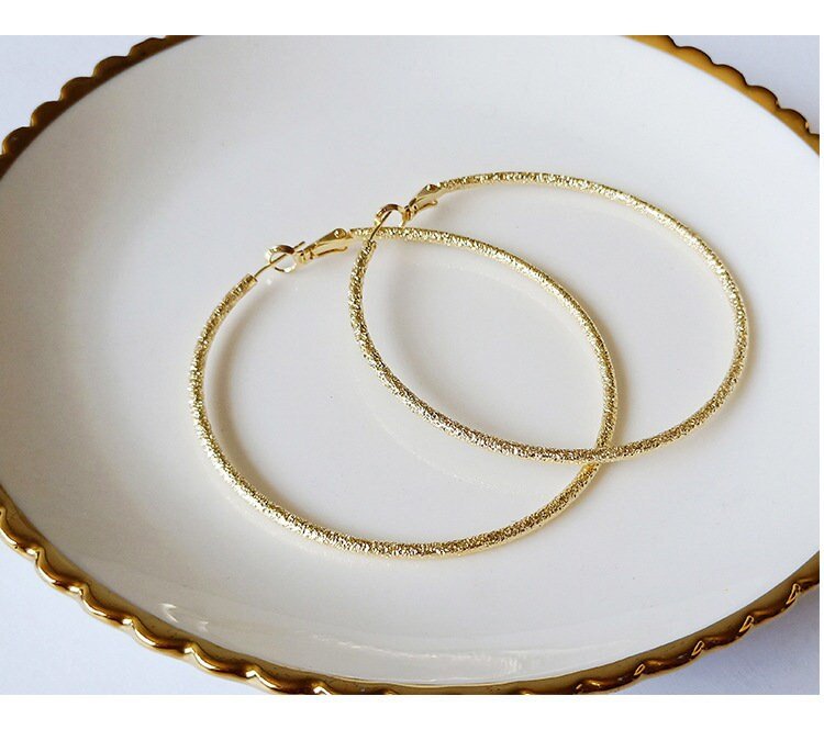 Zoé Hoops 14k Gold Plated Earrings w. Large Hoop | Minimalist ChicEarrings_Gold__14k Gold_back_to_school