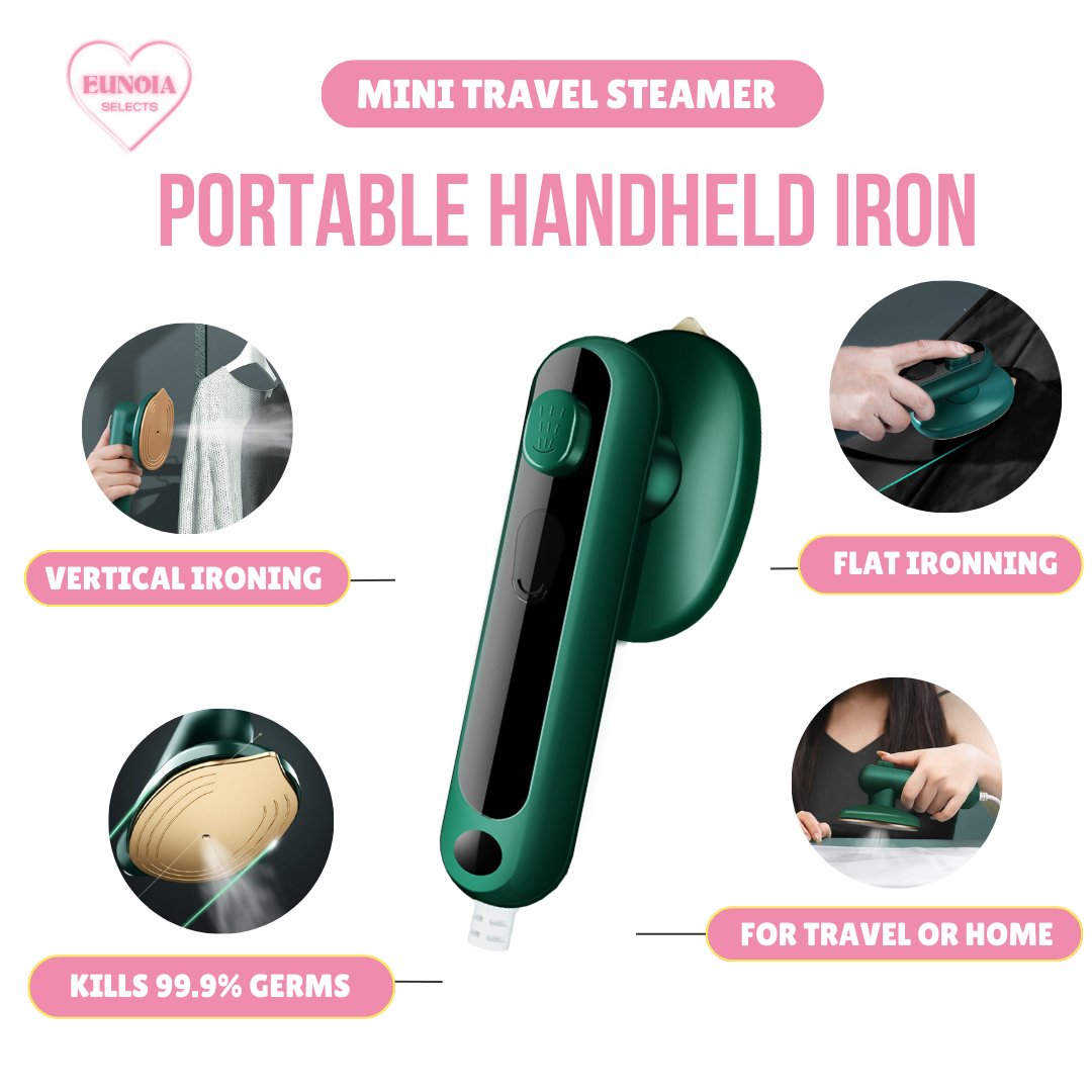 Zylo Portable Mini Steamer Iron for Easy Stylish TravelTravel Iron/ Steamer_Green__Stylish Travel_TRAVEL GEARS