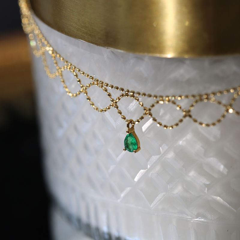Victorian emerald stone chocker necklace