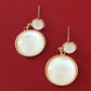 antique white and gold opal earrings for women