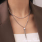 Silver snake chain herringbone necklace
