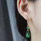 Model wearing vintage earrings dangle design